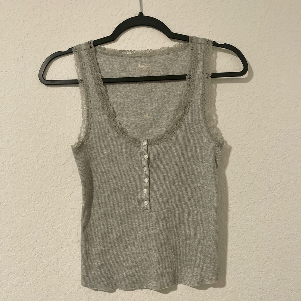 Gray Lace Cropped Cami